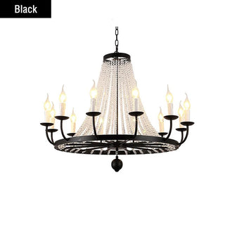 Solara - Modern Luxury Candle Glass Bead Hanging Ceiling Chandelier