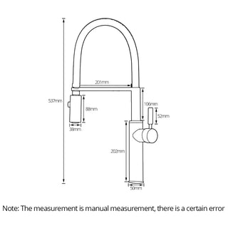 Eufemia - Brushed Gold Pull Out Hot & Cold Single Handle Mixer Kitchen Tap