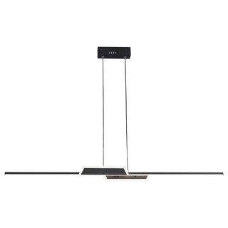 Hinata - Modern Long Bar LED Hanging Ceiling Light Black Chandelier