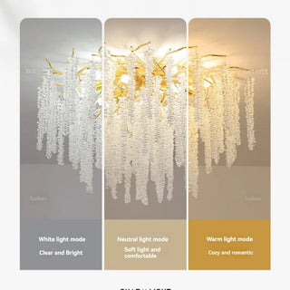 Spring - Gold Multi Tier Round Crystal Glass Hanging Ceiling Light Chandelier