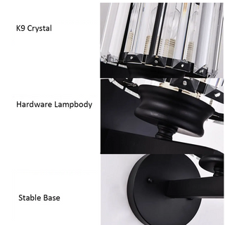 Calra - Patterned Glass K9 Crystal Hanging LED Pendant Lights