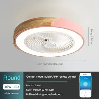 Kitara - LED Round Nordic Modern Smart Ceiling Fan with LED Light
