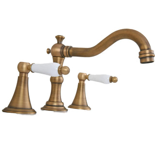 Nilson - Vintage Brass Dual Handle Deck Mounted Basin Mixer Tap