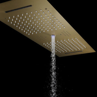 Loida - Modern LED Stainless Steel Ceiling Mounted Shower Panel with Phone Control