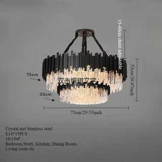 Armena - Modern Black Glass Hanging Ceiling Chandelier