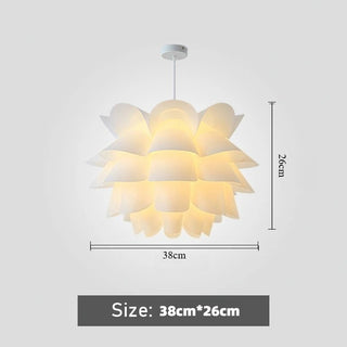 Safa - Linear White Hanging Round Lotus Ceiling Light