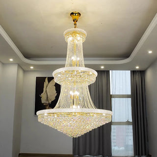Imperial Cascade - Dazzling Crystal Bead Hanging Light Contemporary Round Chandelier