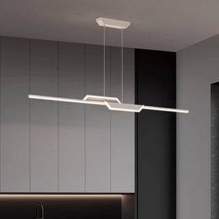 Hinata - Modern Long Bar LED Hanging Ceiling Light Black Chandelier