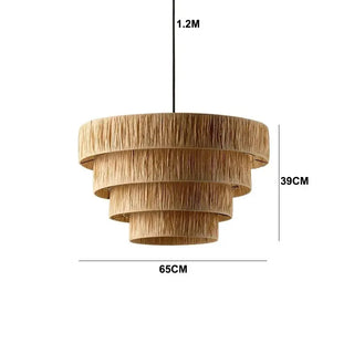 Annaba - Handmade Woven Rattan Round Tiered Ceiling Light