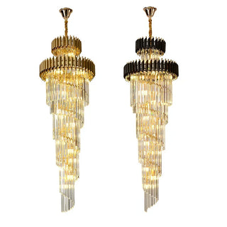 Halora - Sophisticated Stair Chandelier Simple and Stylish Crystal Light for Villas & Lofts