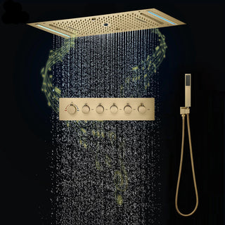 Carmela - Modern Ceiling Waterfall 16 Inch Head LED Multi Function with Handheld Mini Sprayer