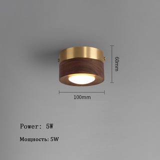Teques - Minimalist Walnut Wooden Flush Mount Downlight Ceiling Light