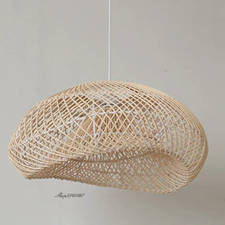 Ostin - Wicker and Rattan Round Pendant Ceiling Light