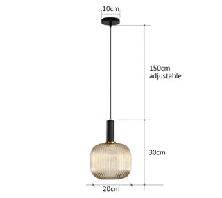 Kiara - Green Patterned Glass Hanging Pendant Ceiling Light