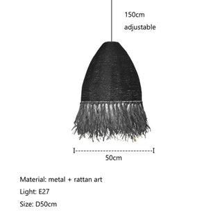 Alain - Wicker Hand-Knitted Pendant Round Ceiling Light