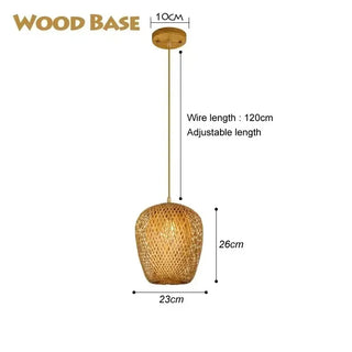 Horten - Natural Handwoven Bamboo Lantern Light Pendant