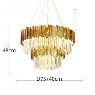 Alessia - Modern Round Gold Crystal Glass Ceiling Light Chandelier