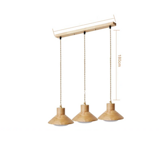 Oran - Wood Cone Adjustable Cord Pendant Ceiling Light