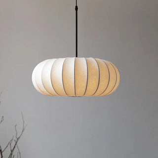 Jackeline - White Silk Pumpkin Ceiling Pendant Light