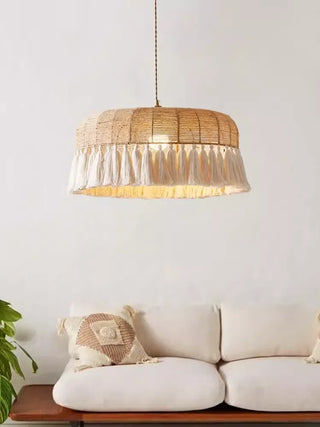 Ivonne - Hemp Rope Hand-Knitted Round Tassel Ceiling Light