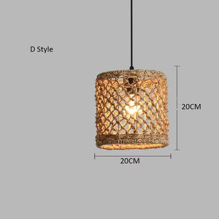 Monique - Rotating Bamboo Vine Weaving Japanese Ceiling Light