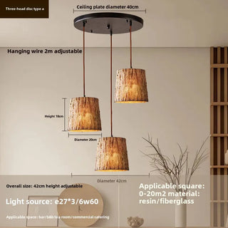 Milot - Vintage Resin Tree Stump Pendant Ceiling Light