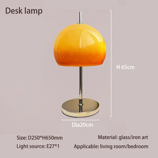 Orienne - Gradient Orange Glass Mushroom Floor Lamp