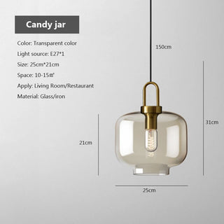 Millie Cognac - Transparent Glass Bubble Led Pendant Lights