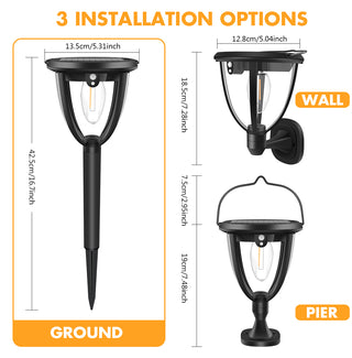 Romnie - Solar Panel Wall Sconce Outdoor  LED Wall  Lamp