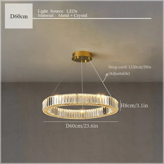 Tabrizi - Crystal Oval Chrome Glass Hanging Ceiling Light Chandelier