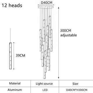 Kiyoshi - Modern LED Tube Hanging Ceiling Light