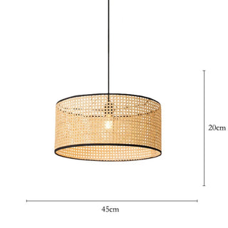 Montana - Bamboo Core Oriental Style Rattan Hanging Decorative Lighting Fixtures