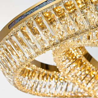 Lunaglow  - Elegant Crystal LED Ring Chandelier for Living & Dining Rooms