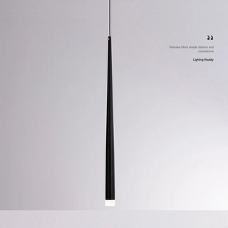Lille - Narrow Cylindrical Metallic Hanging Pendant Ceiling Light