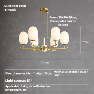 Buds - White Jade Glass Pipe Erected Round Ceiling Light