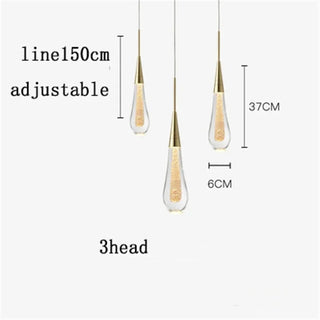 Hannah - Modern Spiral Teardrop with Liquid Ceiling Chandelier