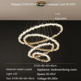 Gita - Modern Round Crystal Ceiling Chandelier
