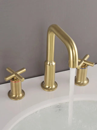 Calley - Dual Handle Modern Brushed Basin Tap