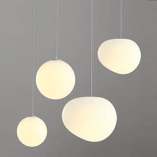 Caen - Nordic Minimalist Milky White Spherical Pebble Pendant Lamp