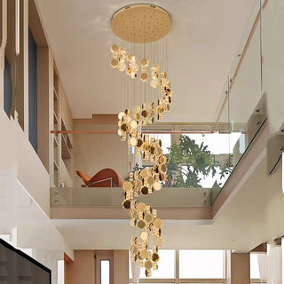 Thiago - Round Crystal Gold Hanging Ceiling Chandelier
