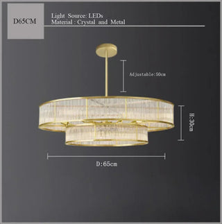 Lunaria - Luxury Suspension Luminary Round & Linear  Crystal Chandelier