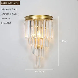 Isabella - Gold Curved Hanging Glass Wall Light