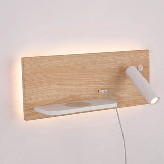 Dorene - Modern Dual Wall Reading Light with Wireless Phone Charger Charging