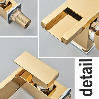 Nicoll - LED Waterfall Matte Black Bathroom Hot and Cold Water Mixer Taps Sink Faucet