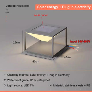 Meg - Solar Waterproof Square Light Dripping LED Outdoor Post Lights
