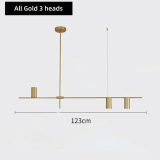 Martina - Modern Multi Light Cross Bar Gold Ceiling Light Chandelier
