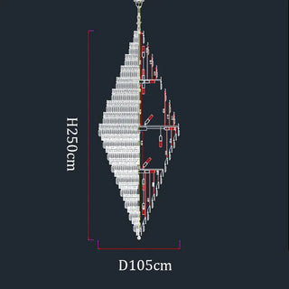Stratos - Tiered Crystal Glass & Bead Chrome Chandelier
