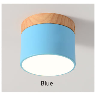 Nicoll - Nordic Wood Style Surface Mounted Round Ceiling Downlight