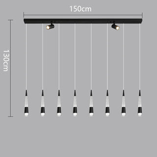 Riva - Modern Hanging Cone Glass Striped Pedant Ceiling Light