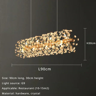 Orhan - Glass Dandelion Gold Frame Round Clear Crystal Ceiling Light Chandelier